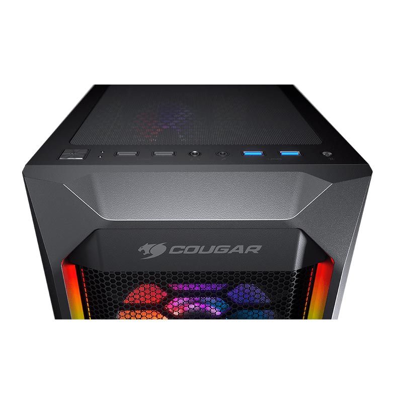 Gabinete Gamer Cougar Mx Mesh G Rgb Lateral Vidro Preto Vm