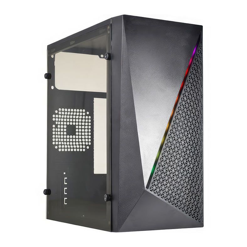 Gabinete Gamer Kmex Cg Nx Rainbow Mini Tower Lateral Acrilico