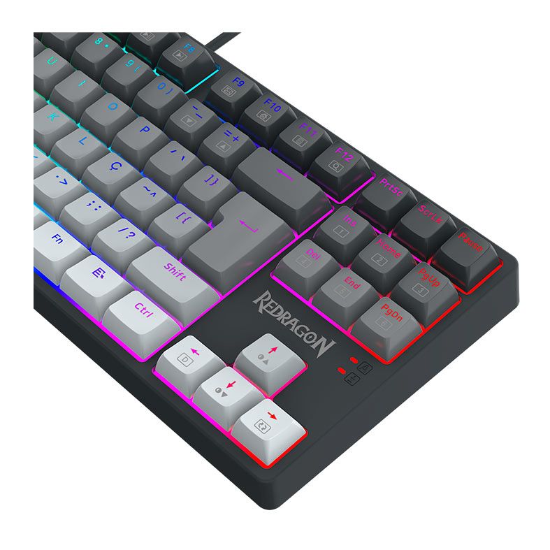 Teclado Mecanico Gamer Redragon Daksa Rgb Switch Brown Branco E