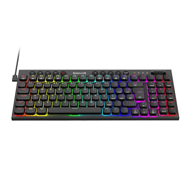 Teclado Mecanico Gamer Redragon Sion RGB Switch Marrom USB Preto