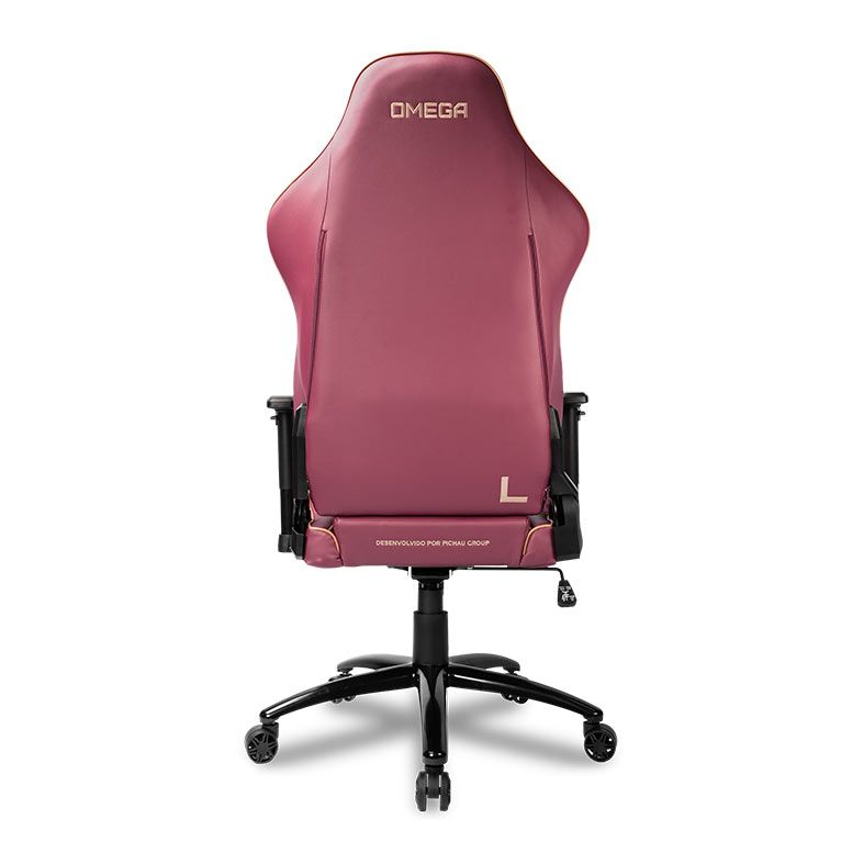 Cadeira Gamer Pichau Omega L Espuma Moldada Vermelho E Dourado PG