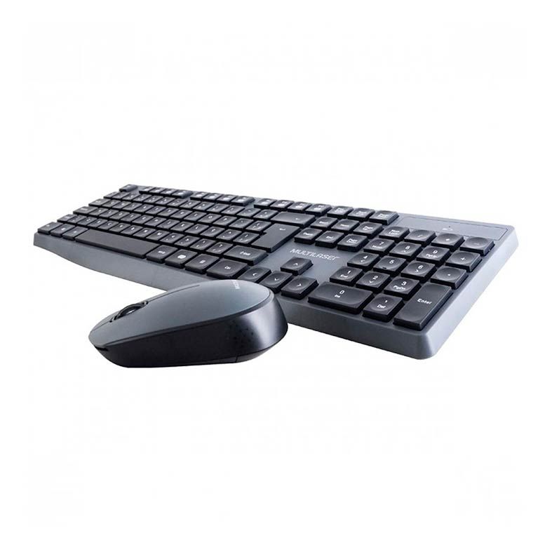 Kit Teclado E Mouse Multilaser Sem Fio Preto Cinza Tc Pichau