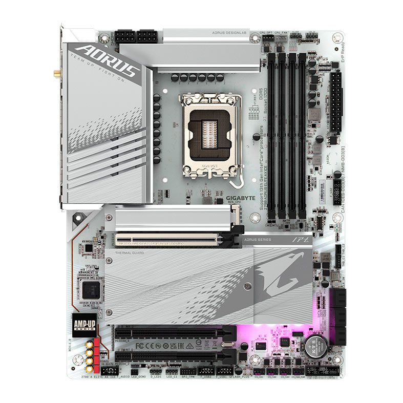 Placa Mae Gigabyte Z790 Aorus Elite AX Ice WiFi DDR5 LGA 1700 ATX