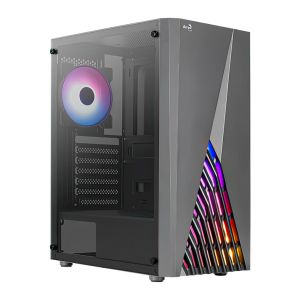 Gabinete Gamer Aerocool Delta RGB Mid Tower Lateral De Vidro Preto