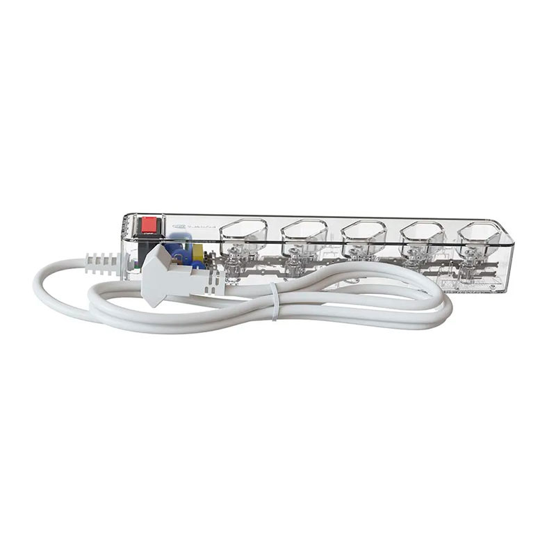 Filtro de Linha DPS Clamper iClamper Energia 5 Tomadas LCF, 1m, Transparente, 023460 - miniatura 4
