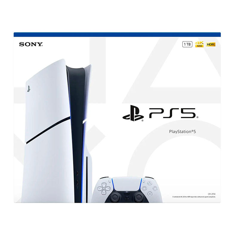 Console Sony Playstation 5 Slim, Com Leitor de Disco, SSD 1TB, Com Controle Sem Fio DualSense, Com 1 Jogo Digital, Branco, 1000049892 - miniatura 5