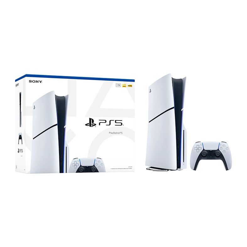 Console Sony Playstation 5 Slim, Com Leitor de Disco, SSD 1TB, Com Controle Sem Fio DualSense, Com 1 Jogo Digital, Branco, 1000049892