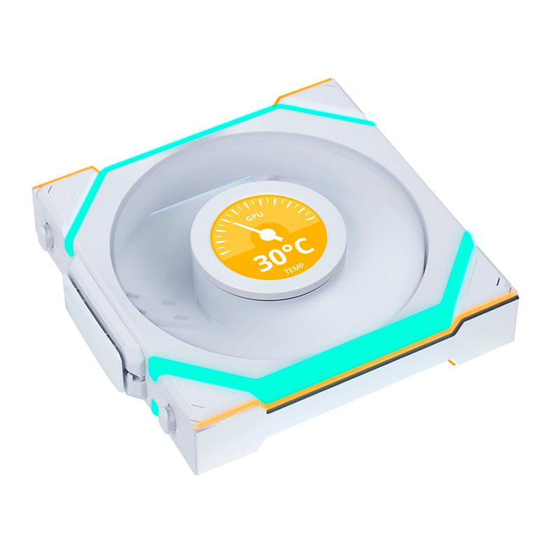 Ventoinha Lian Li Uni Fan SL Reverse Blade Wireless LCD , ARGB, 120mm, Branco, 12RSLLCD1W1W - miniatura 3