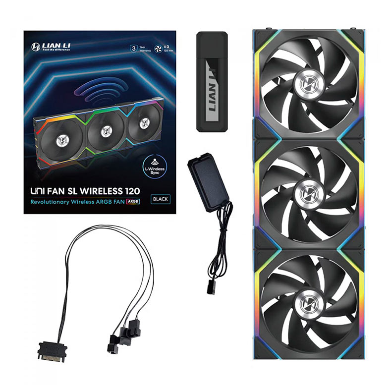 Kit Ventoinhas Lian Li Uni Fan SL Wireless, ARGB, 3x120mm, Preto, 12SL1W3B - miniatura 6