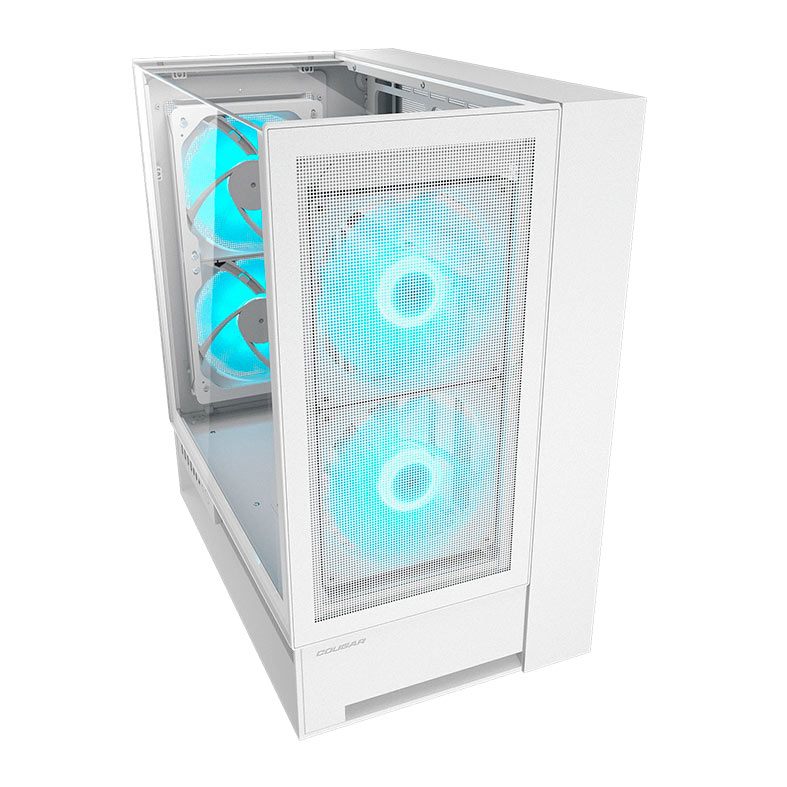 Gabinete Gamer Cougar OmnyX, RGB, Mid Tower, Lateral de Vidro, Com 4 Fans, Branco, 382WA30.0002 - miniatura 4