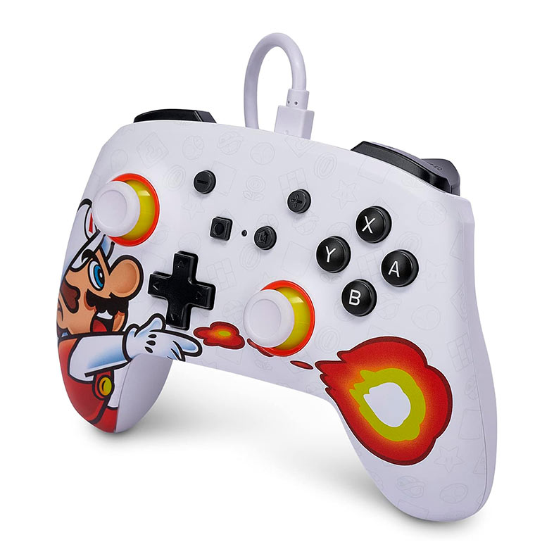 Controle PowerA Fireball Mario, USB, Para Nintendo Switch, Branco, 1526549-01 - miniatura 4