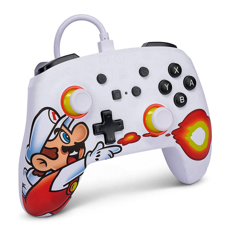 Controle PowerA Fireball Mario, USB, Para Nintendo Switch, Branco, 1526549-01 - miniatura 3
