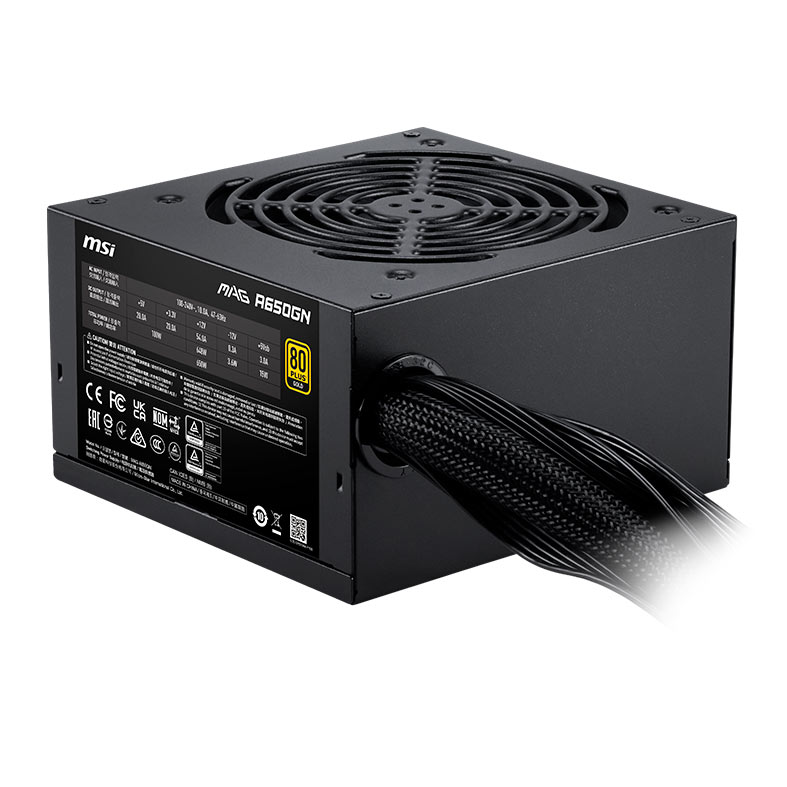 Fonte MSI Mag A650GN II, 650W, 80 Plus Gold, ATX 3.1, Preto, 306-7ZPBZ23-CE0 - miniatura 4