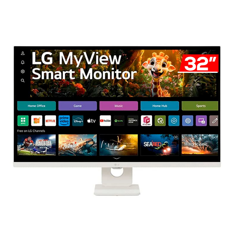 Monitor LG MyView Smart, 32 Pol, VA, UHD, 5ms, 60Hz, ThinQ Home, Air Play, Bluetooth, HDMI, 32SR73U-W - imagem 1