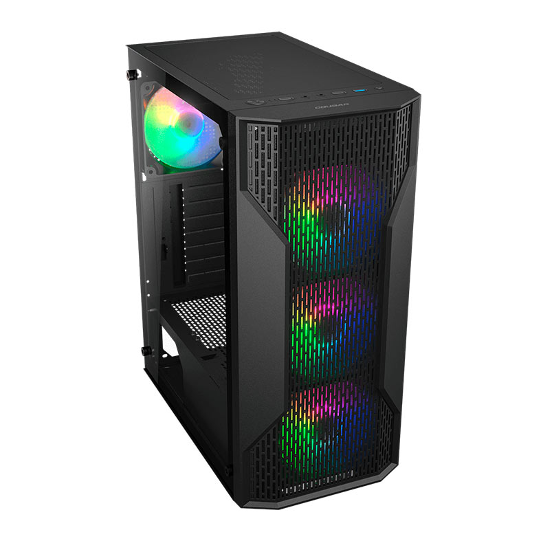 Gabinete Gamer Cougar MX110, RGB, Mid Tower, Lateral de Vidro, Com 4 Fans, Preto, 382BD20.0001 - miniatura 5