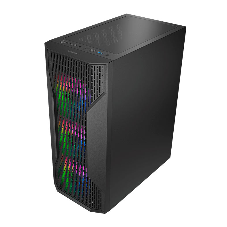 Gabinete Gamer Cougar MX110, RGB, Mid Tower, Lateral de Vidro, Com 4 Fans, Preto, 382BD20.0001 - miniatura 4