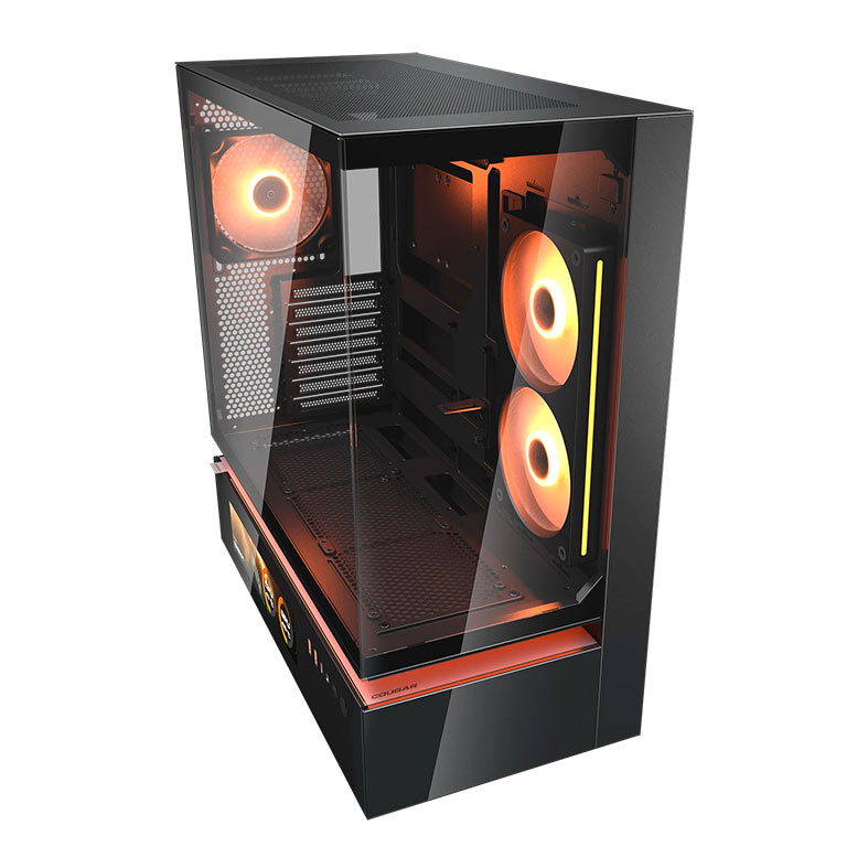 Gabinete Gamer Cougar CFV235 Vision, RGB, Mid Tower, Lateral de Vidro, Com 2 Fans, Preto, 382DA40.0003 - miniatura 5