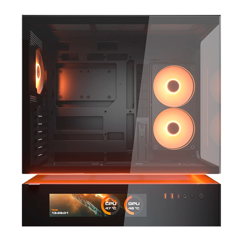 Gabinete Gamer Cougar CFV235 Vision, RGB, Mid Tower, Lateral de Vidro, Com 2 Fans, Preto, 382DA40.0003 - miniatura 4