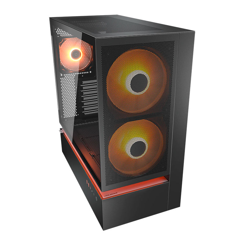 Gabinete Gamer Cougar CFV235 Mesh, RGB, Mid Tower, Lateral de Vidro, Com 3 Fans, Preto, 382DA40.0005 - miniatura 3