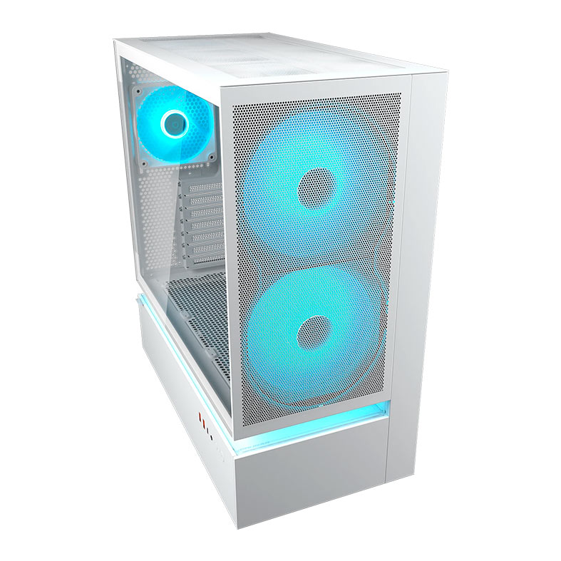 Gabinete Gamer Cougar CFV235 Mesh, RGB, Mid Tower, Lateral de Vidro, Com 3 Fans, Branco, 382DA40.0006 - miniatura 3