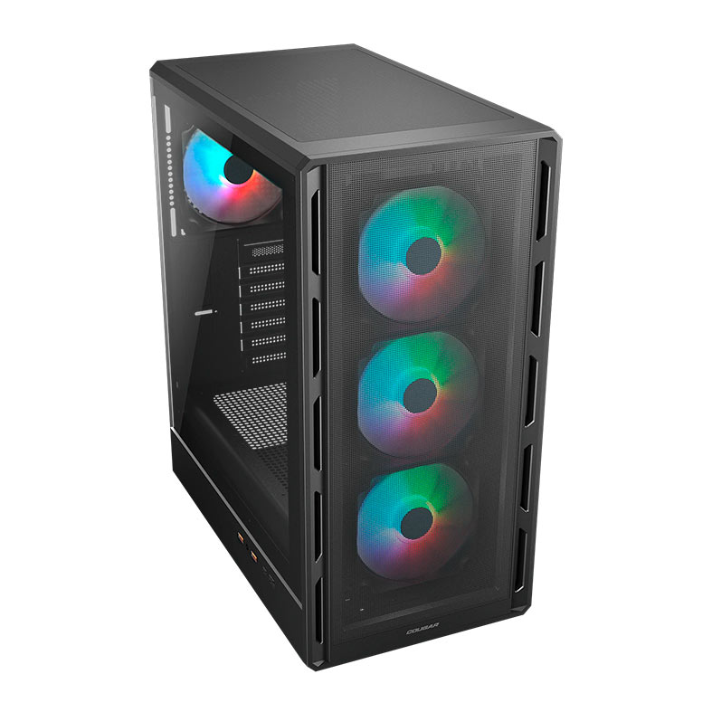 Gabinete Gamer Cougar Airface Pure, RGB, Mid-Tower, Lateral de Vidro, Com 4 Fans, Preto, 382GA50.0001 - miniatura 3