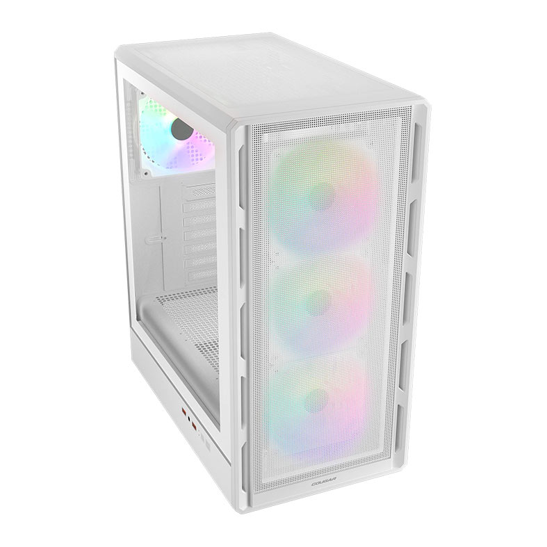 Gabinete Gamer Cougar Airface Pure, RGB, Mid-Tower, Lateral de Vidro, Com 3 Fans, Branco, 382GA50.0002 - miniatura 3