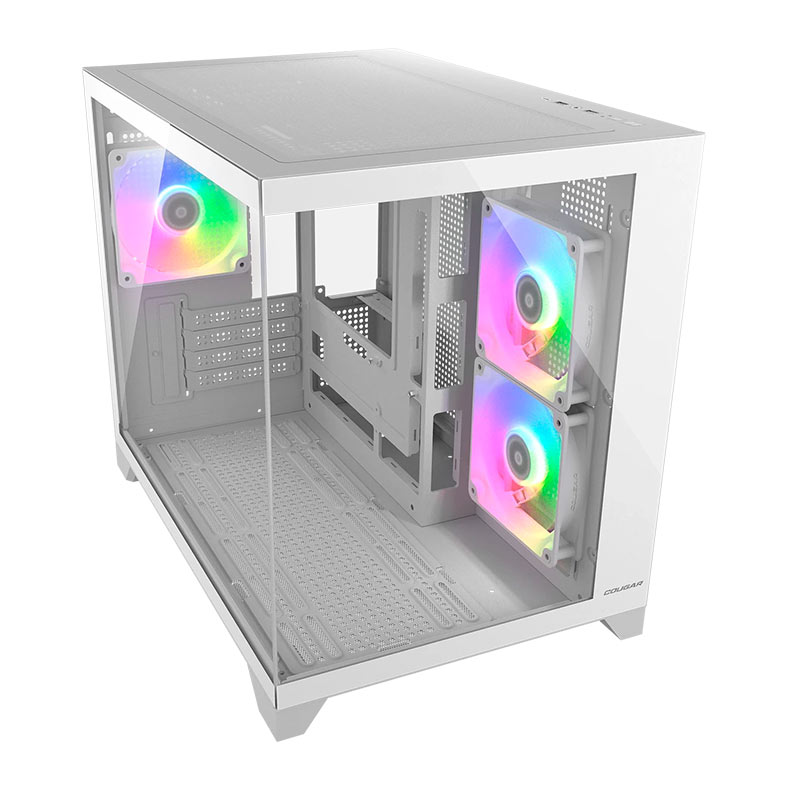Gabinete Gamer Cougar FV150 Mini, RGB, Mini-Tower, Lateral de Vidro, Com 3 Fans, Branco, 382QA60.0002 - miniatura 3