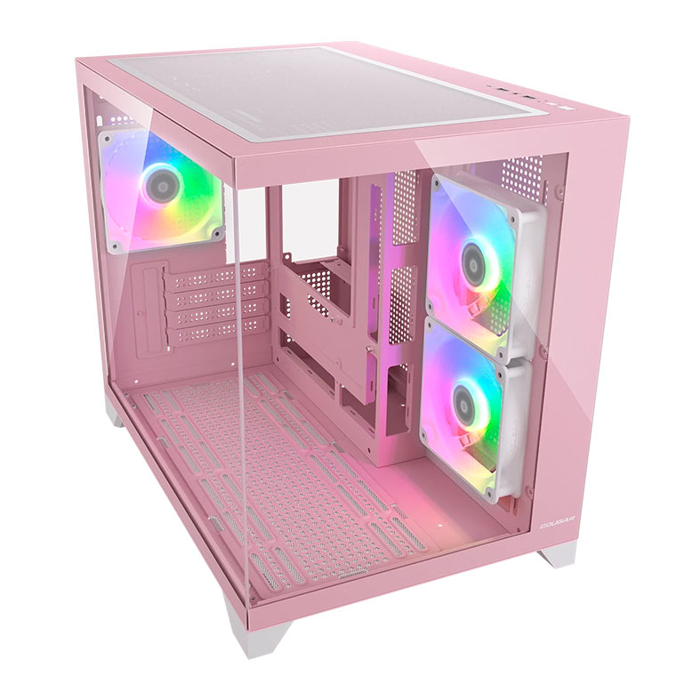 Gabinete Gamer Cougar FV150 Mini, RGB, Mini-Tower, Lateral de Vidro, Com 3 Fans, Rosa, 382QA60.0004 - miniatura 3