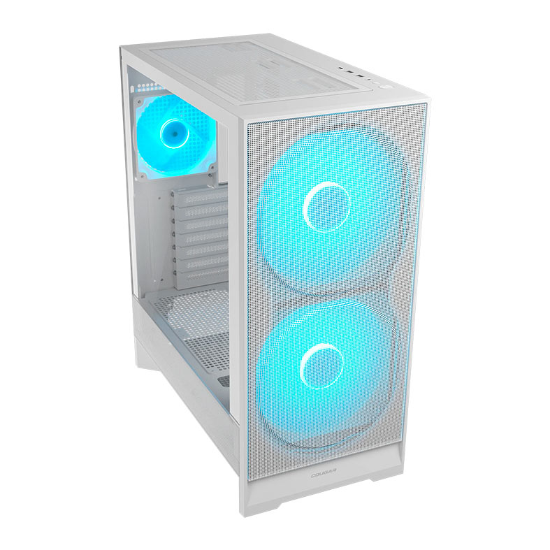 Gabinete Gamer Cougar Airface 180, ARGB, Mid-Tower, Lateral de Vidro, Com 3 Fans, Branco, 385VA40.0002 - miniatura 3