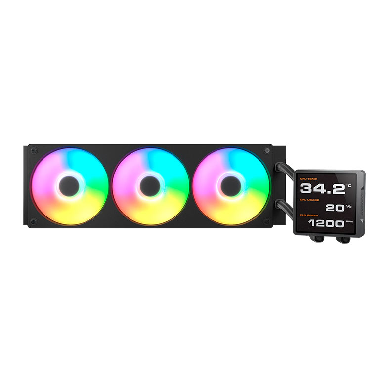 Water Cooler Cougar Poseidon Vistek Pro, ARGB, 360mm, Tela LCD de 3.95" Integrada, Preto, 3MPVP360.0001 - miniatura 3