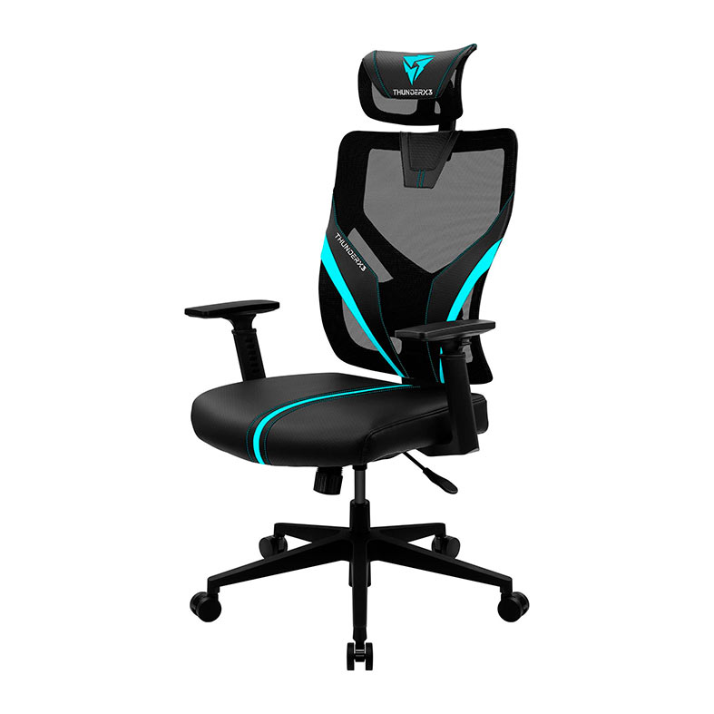 Cadeira Gamer ThunderX3 YAMA1 Ergonomica, Preto e Cyan, 69674 - miniatura 4