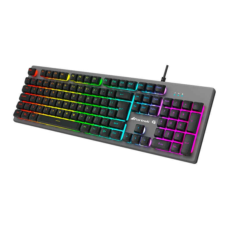 Kit Teclado e Mouse Fortrek Ranger Rainbow Grafite, 70551 - miniatura 3