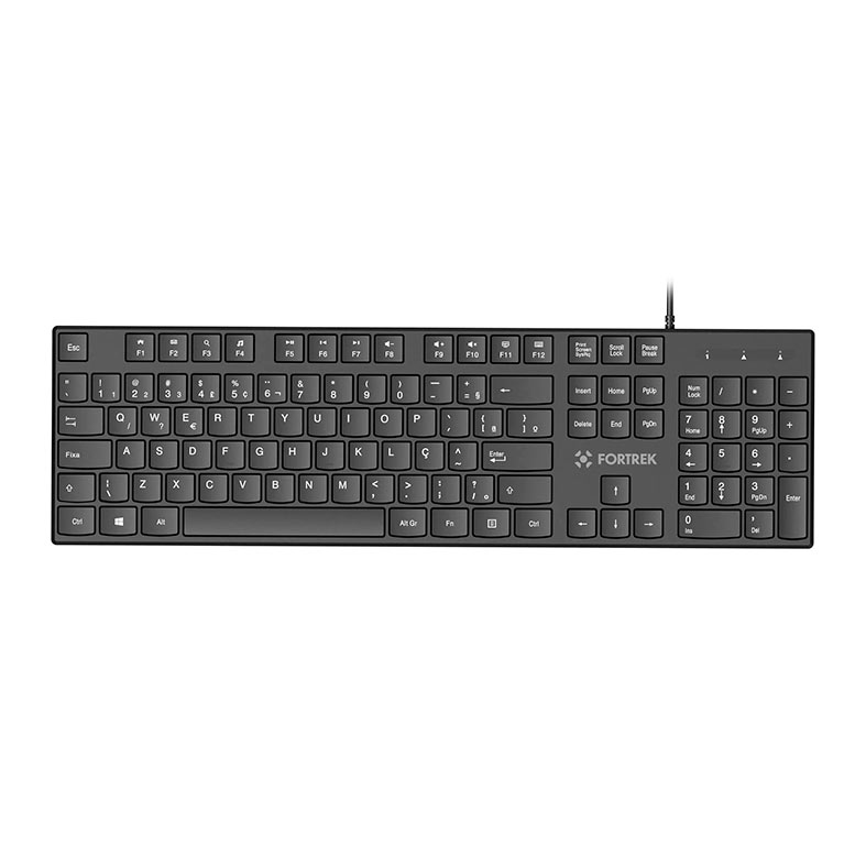 Teclado Membrana Fortrek K15, ABNT2, USB, Preto, 84948 - imagem 1