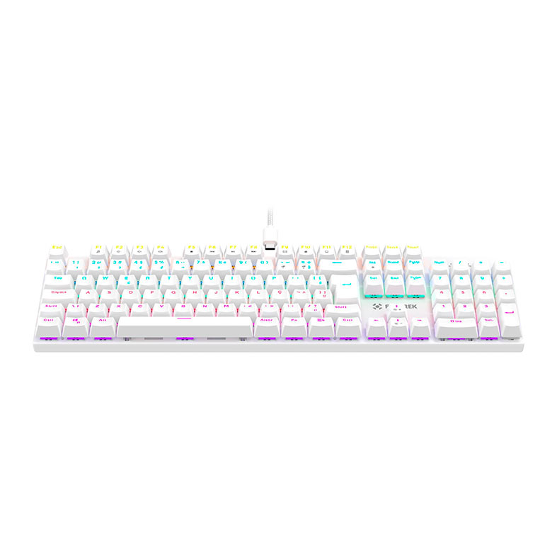 Teclado Mecanico Fortrek Gravity 100, Rainbow, Switch Outemu Vermelho, Branco, 84976 - miniatura 7