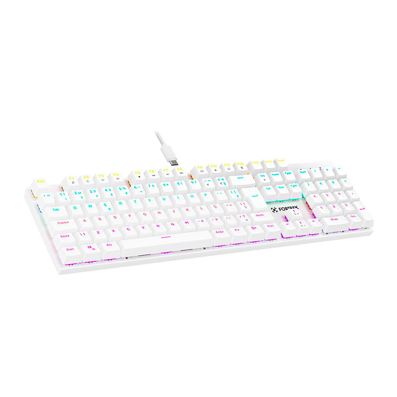 Teclado Mecanico Fortrek Gravity 100, Rainbow, Switch Outemu Vermelho, Branco, 84976 - miniatura 3