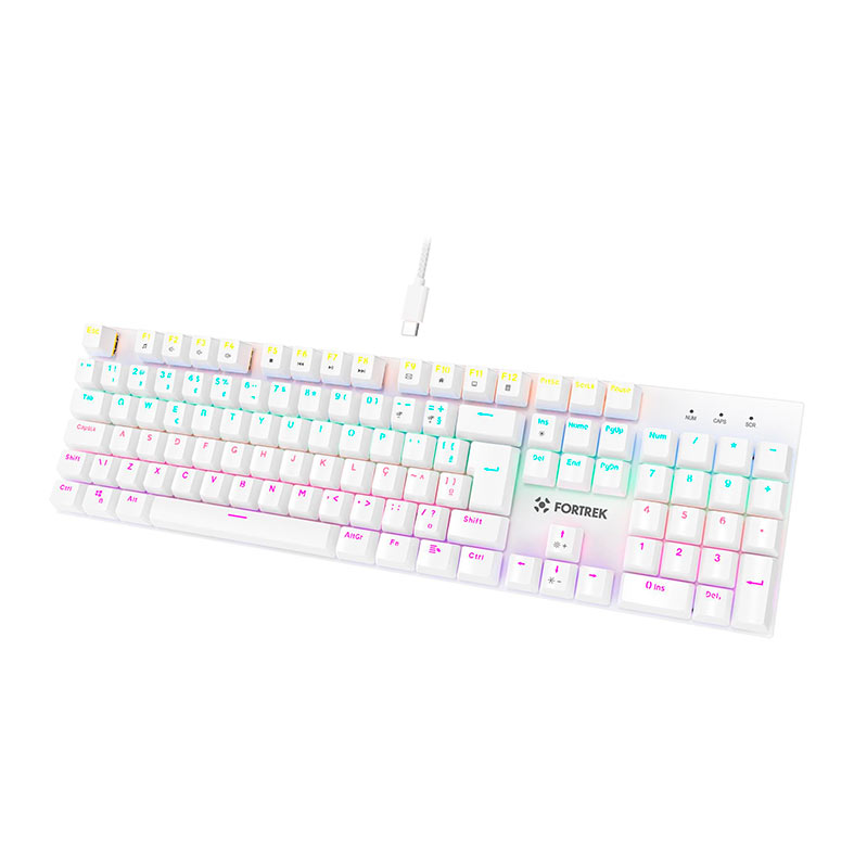 Teclado Mecanico Fortrek Gravity 100, Rainbow, Switch Outemu Vermelho, Branco, 84976 - miniatura 5