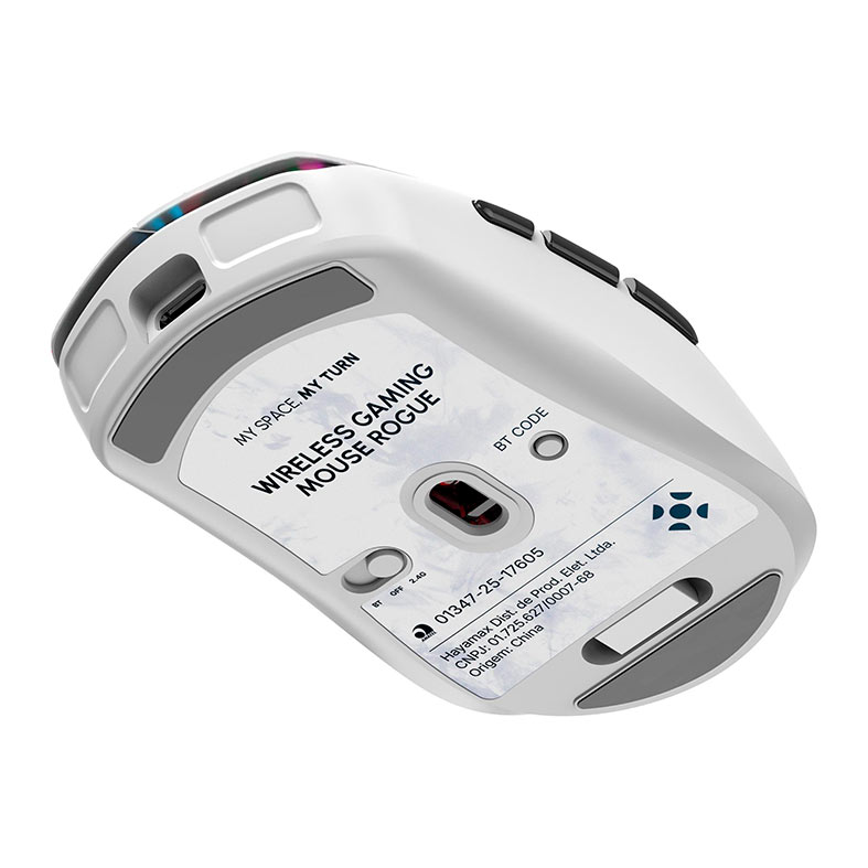 Mouse Gamer Fortrek Rogue, RGB, 16000DPI, 6 Botoes, Wireless, Branco, 85031 - miniatura 4