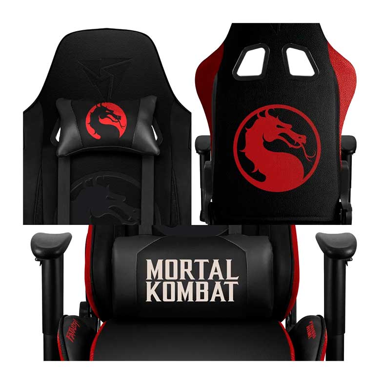 Cadeira Gamer ThunderX3 Mortal Kombat TGC12, Preto e Vermelho, 87000 - miniatura 4