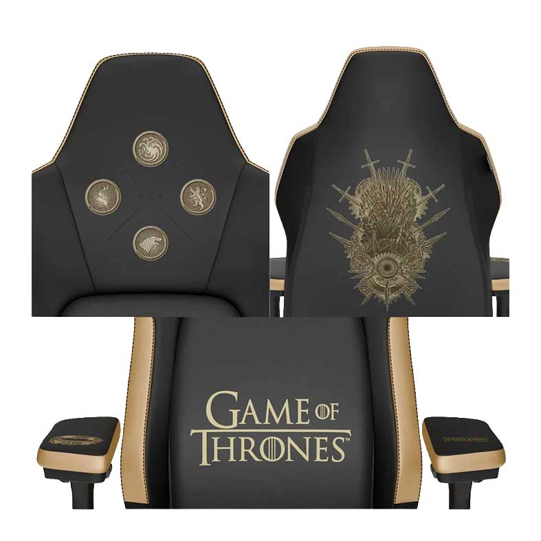 Cadeira Gamer ThunderX3 Game Of Thrones Core Smart, Preto e Dourado, 87001 - miniatura 5
