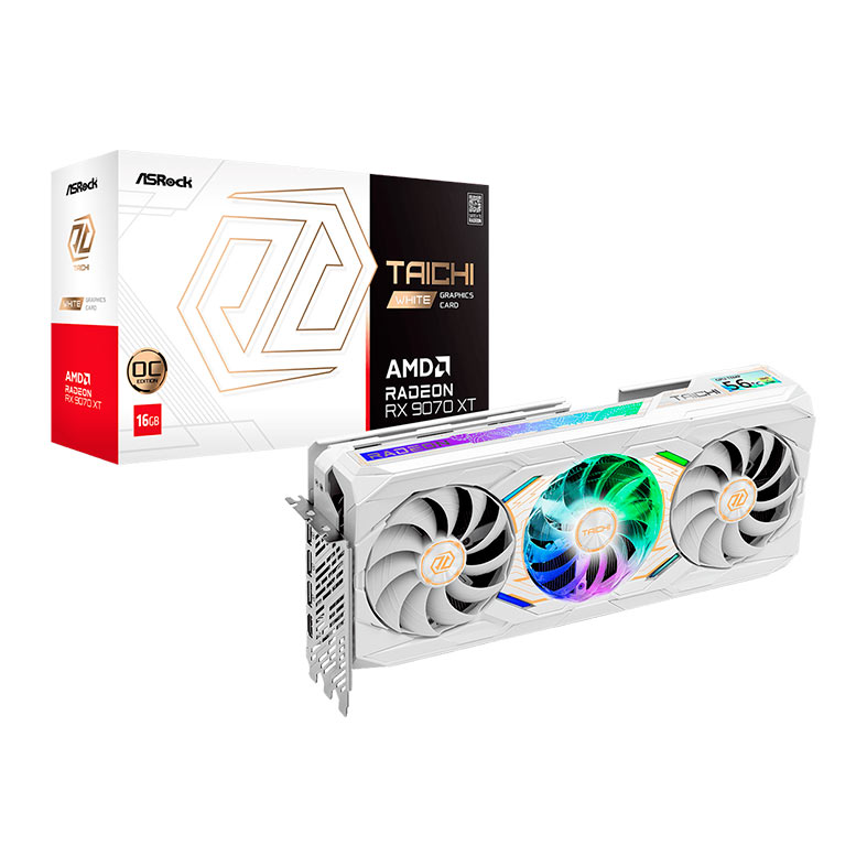 Placa de Video AsRock Radeon RX 9070 XT Taichi White OC, 16GB, GDDR6, 256-bit, 90-GA5YZZ-00UANZ - miniatura 3