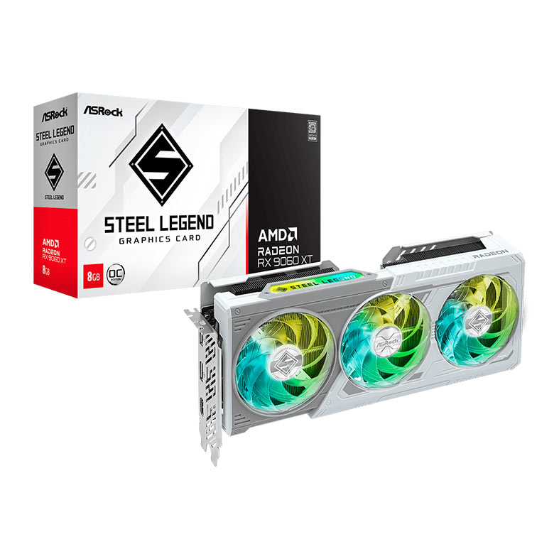 Placa de Video AsRock Radeon RX 9060 XT Steel Legend OC, 8GB, GDDR6, 128-bit, 90-GA5ZZZ-00UANF - miniatura 3