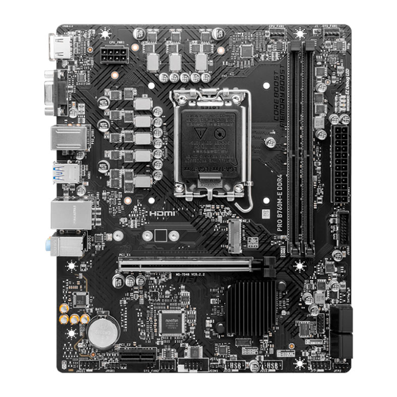 Placa Mae MSI Pro B760M-E DDR4, Socket LGA1700, M-ATX, Chipset Intel B760, PRO-B760M-E-DDR4 - imagem 1