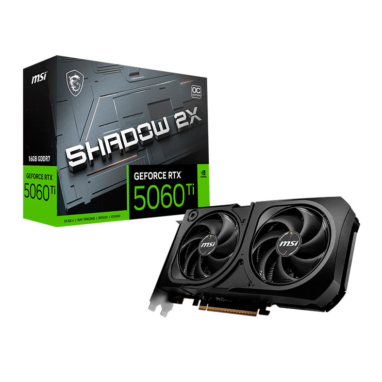 Placa de Video MSI GeForce RTX 5060 Ti Shadow OC Plus 2X, 16GB, GDDR7, 128-bit, 912-V535-029-NAC - miniatura 3