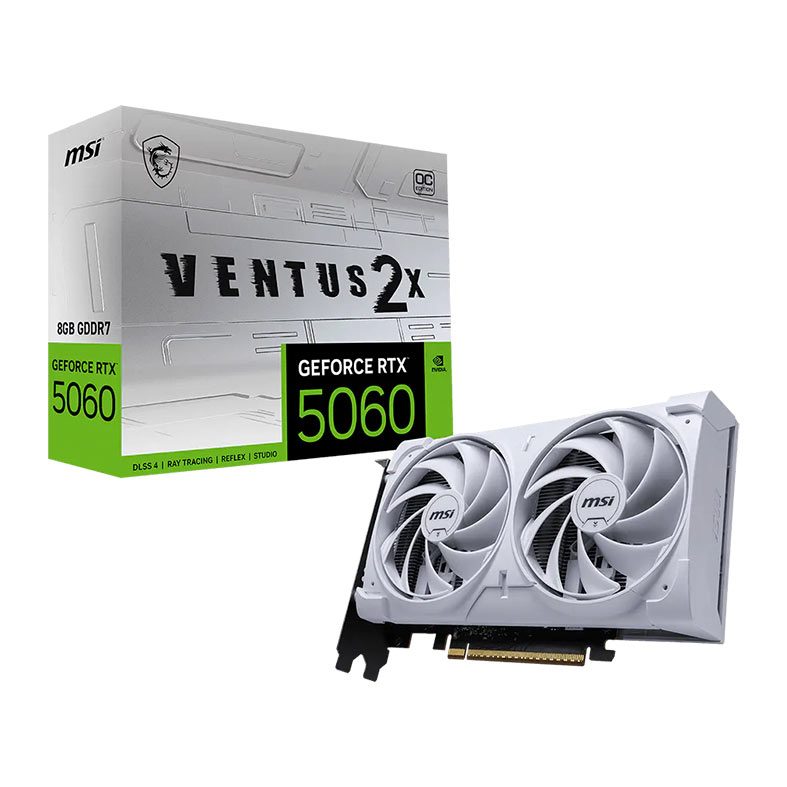 Placa de Video MSI GeForce RTX 5060 Ventus 2x OC White, 8GB, GDDR7, 128-bit, G5060-8V2CW-NAC - miniatura 3