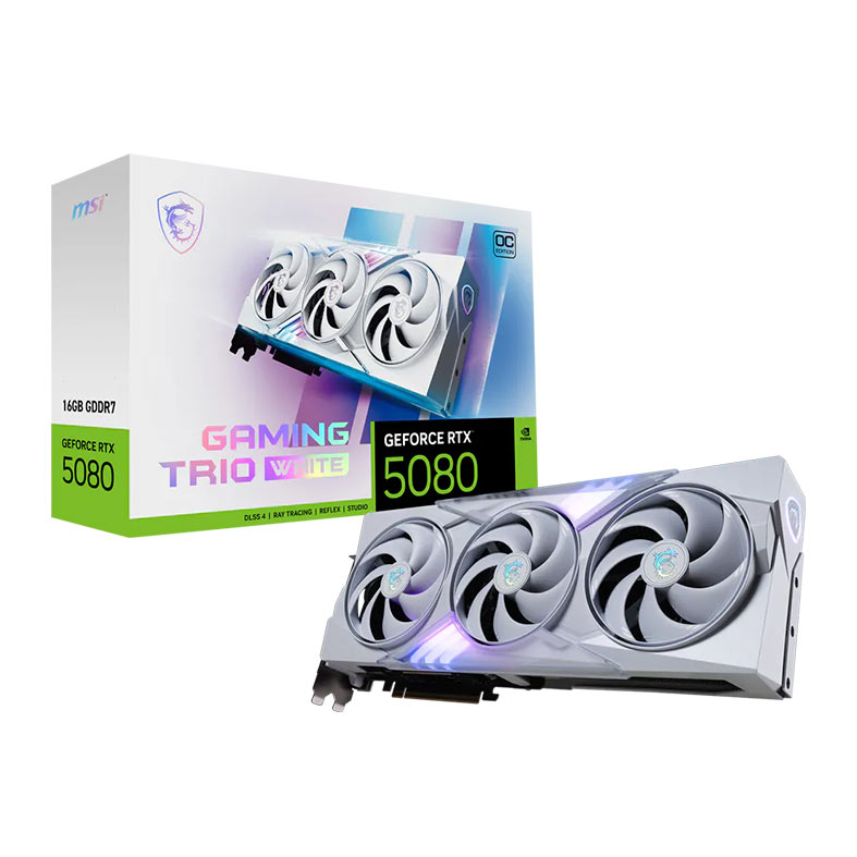 Placa de Video MSI GeForce RTX 5080 Gaming Trio OC White, 16GB, GDDR7, 256-bit, 912-V531-418-NAC - miniatura 3