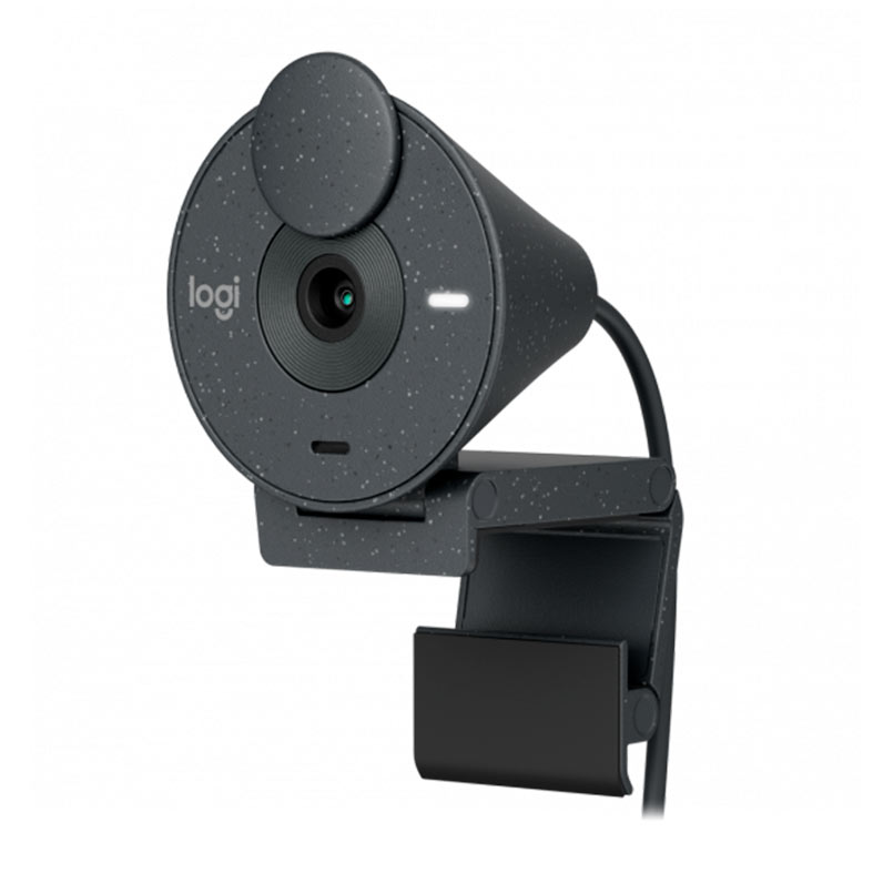 Webcam Logitech Brio 300, FHD 1080p, USB-C, Preto, 960-001413 - imagem 1
