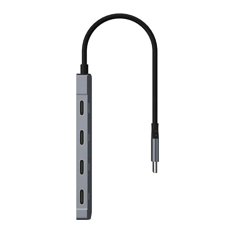 HUB 5 em 1 MD9, 4 Portas Tipo-C, 1 Porta USB 3.0, Cinza, 9748 - miniatura 3