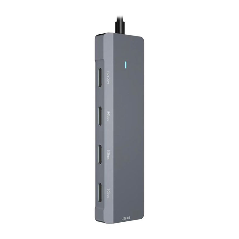 HUB 5 em 1 MD9, 4 Portas Tipo-C, 1 Porta USB 3.0, Cinza, 9748 - miniatura 6