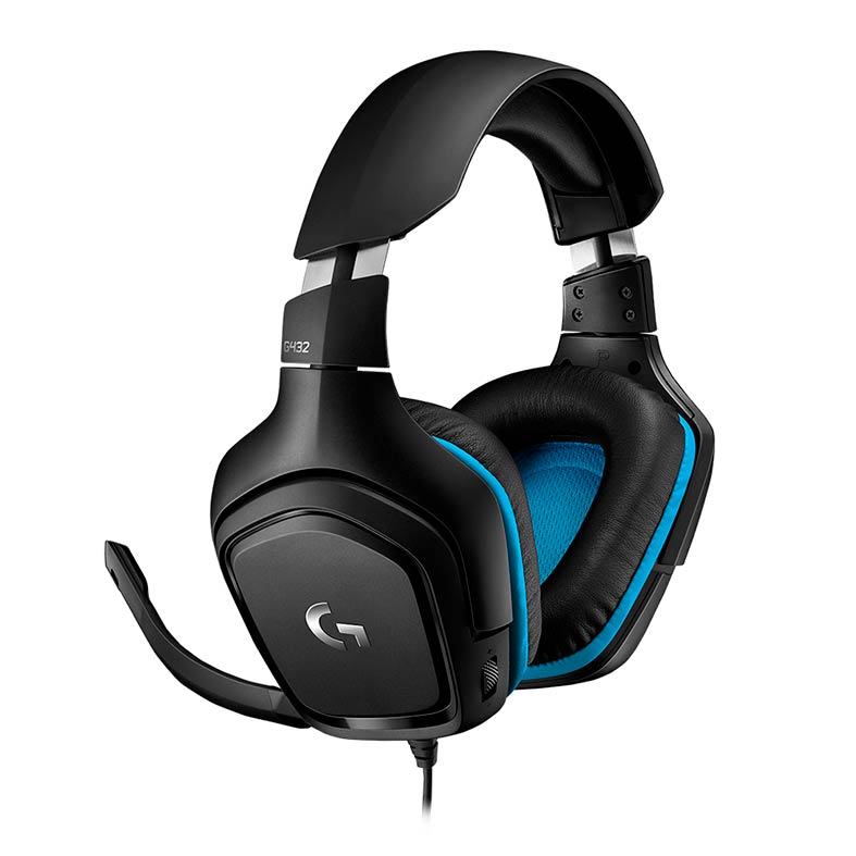 Headset Gamer Logitech G432 7.1 Surround Multiplataforma Preto/Azul, 981-000769 - miniatura 3