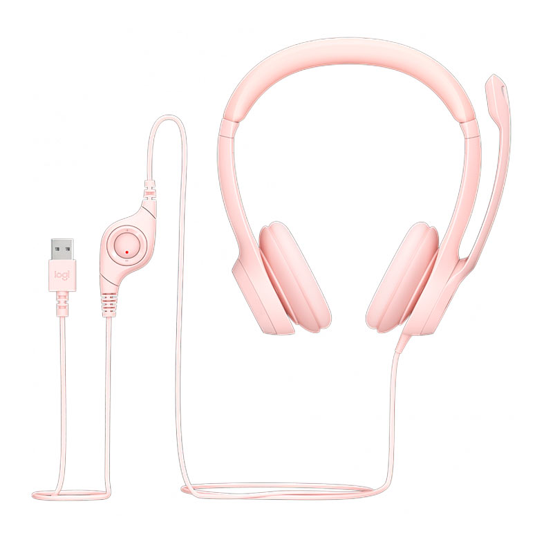 Headset Logitech H390, USB, Rosa, 981-001280 - miniatura 4